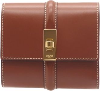 Celine Brown Satin Wallet (Tri-Fold) (Pre-Owned)