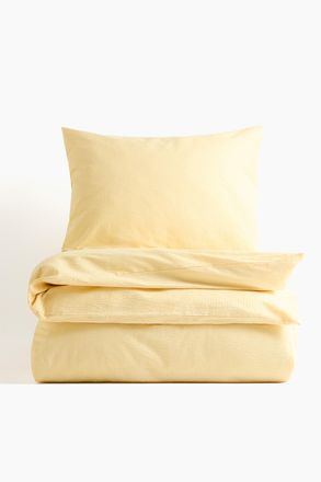 H&M Seersucker-Bettw&auml;sche in Einzelbett-Gr&ouml;sse - Yellow