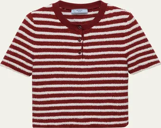 Prada Striped Knit Cropped Top