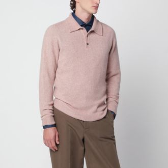 Roberto Collina Pink cashmere polo shirt