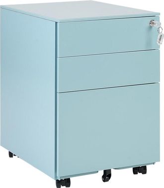 Beliani Mueble de oficina metal azul claro