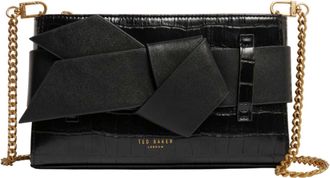 Ted Baker Jjosana Soft PU Bow Clutch Bag Black