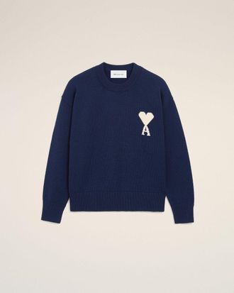 Ami Crewneck Sweater With Contrasted Ami de Coeur