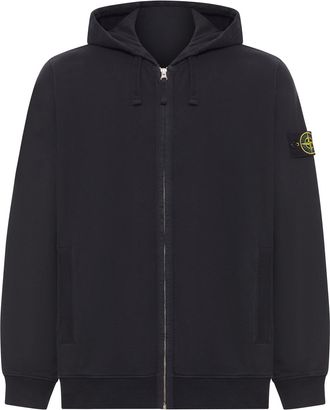 Stone Island COTTON SWEATSHIRT WITH ZIP, HOOD AND COMPASS LOGO - Stone Island - Man
