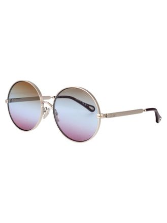 Chlo&eacute; CH0321S Gradient Lens Round Sunglasses - Silver