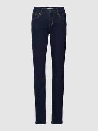 M.A.C Slim Fit Jeans mit Rei&szlig;verschlusstasche in Marine, Gr&ouml;&szlig;e 32/30