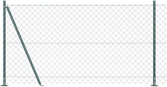 vidaXL Valla De Eslabones De Cadena Con Postes Verde 1.2 X 10 M Acero Vidaxl