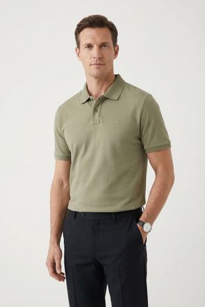 Fynch-Hatton Poloshirt FYNCH-HATTON, Herren, Gr. 4XL, pistachio, Web, Obermaterial: 100% Baumwolle, unifarben, regular fit normal, ohne Ausschnitt, Shirts Poloshir