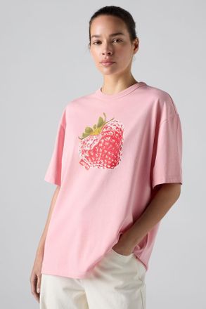 Levi's Graphic Tabor Tee - Mujer - XL - Red / Heart Strawberry Coral Blush