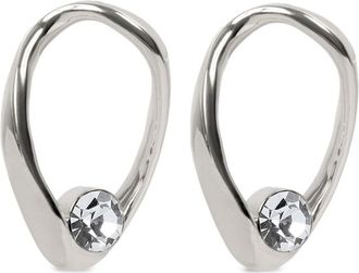 Dries Van Noten oval hoop earrings - women - Brass - One Size - Silver