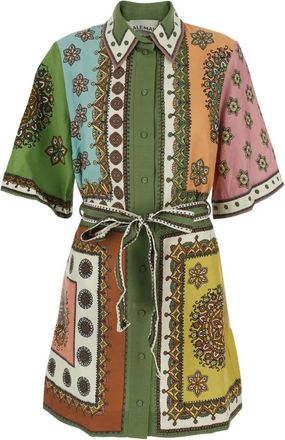 Alemais Contina Mini Jurk - Dames - Shirt Kleedjes - Veelkleurig - S - Katoen - Kleedjes