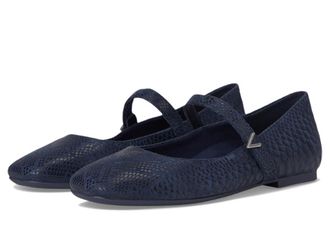 Vionic Alameda Mary Janes Womens Shoes Navy Snake : 7.5 W, Suede