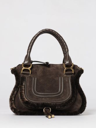 Chloé Borsa Saddle Marcie Chloé in camoscio e shearling
