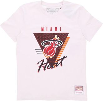 Mitchell & Ness Miami Heat NBA Tee Hardwood Classics - Heren - T-shirts - Beige - L - Katoen - Tops