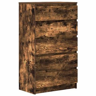 Berkfield Home Drawer Cabinet Smoked Oak 60x36x103 cm Engineered Wood in Brown | Size: 60 x 36 x 103 cm