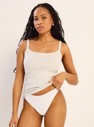 Miiyu Womens Thin straps ribbed scoop-neck Cami Top