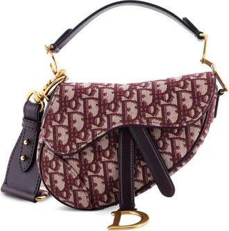 Dior Saddle Handbag with Strap Oblique Canvas Mini shoulder bag - Rood