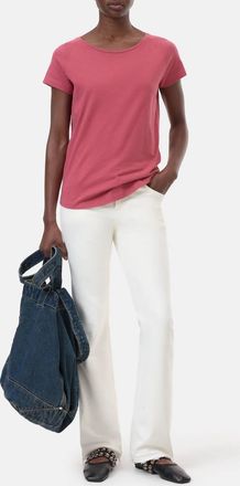 Closed Womens Cotton T-Shirt In Cherry Red