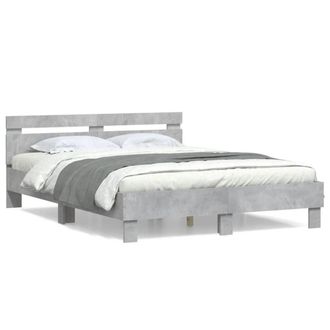 Berkfield Home Bed Frame without Mattress Concrete Grey 150x200 cm King Size