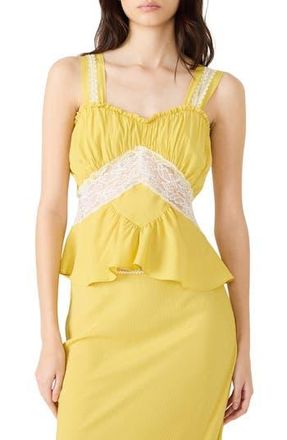 Steve Madden Cinthia Lace Trim Tank in Golden Lime at Nordstrom Rack, Size X-Large