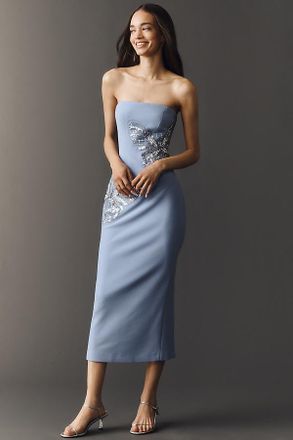 Elliatt Mira Butterfly Strapless Midi Dress