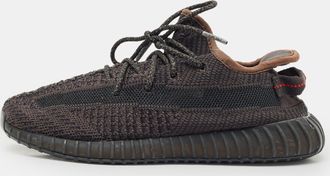 adidas Black Knit Fabric Boost 350 V2 Black Non-Reflective Sneakers Size 34