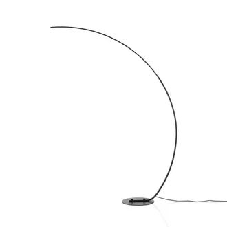Oresteluchetta Lampada Da Terra In Alluminio Nera Cm H.175 L.130 P.32