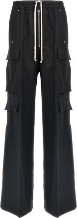 Rick Owens Black Wool Cargo Womens Pants