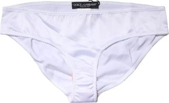 Dolce & Gabbana Silk Stretch Mid Waist Brief Panty - Dames - Onderbroek - Wit - S - Ondergoed