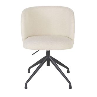 Maisons du monde Silla de escritorio giratoria con rizo blanco