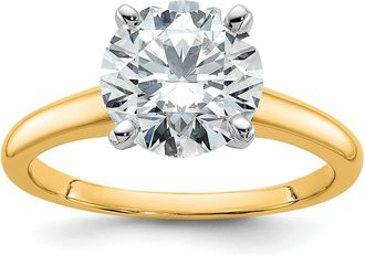 Diamond2Deal 14k Gold 2 1/2 Ct Lab Grown Diamond Solitaire Engagement Ring