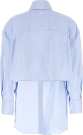 Givenchy Asymmetric Cotton Poplin Shirt - Light Blue