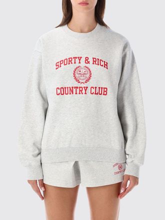 Sporty & Rich Felpa girocollo in jersey di cotone con logo a contrasto
