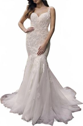 Casablanca Sylvia Sweetheart Lace Wedding Dress In Champagne/nude/ivory