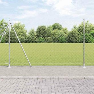 vidaXL Vidaxl - Reja Con Postes Plateado 1.6 X 100 M Acero Recubierto De Pvc