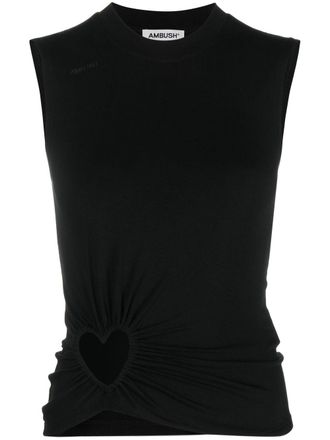 AMBUSH heart cut-out top - women - Viscose/Elastane - L - Black