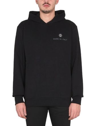 Philipp Plein Black Graphic Hoodie With Hooded Neckline