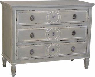 Wanderlust Deco Comoda de madera con 3 cajones 102x46x80h cm gris