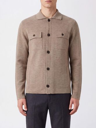 Zanone Pure Virgin Wool Cardigan with Classic Collar and Patch Pockets