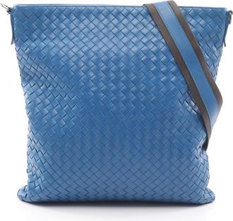Bottega Veneta Blue Intrecciato Shoulder Bag (Pre-Owned)