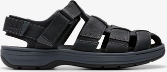 Clarks Saltway Cove Black Leather Sandalen