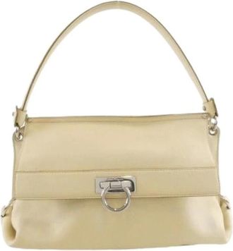 Ferragamo Pre-owned Handbags, female, White, Size: ONE SIZE Pre-owned Calf Shoulder Bag