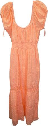 LoveShackFancy Vernon Maxi Dress in Orange Cotton