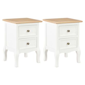 vidaXL Vidaxl - Mesitas De Noche 2 Unidades Mdf Blanco 35x30x49 Cm