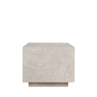 DRAWER Mesa auxiliar cuadrada efecto m&aacute;rmol 45x45cm - Beige
