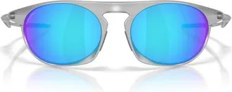 Oakley Neo Jacket 58mm Oval Sunglasses in Satin Chrome/prizm Sapphire at Nordstrom