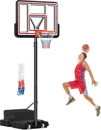 Costway Costway - Canasta De Baloncesto, Altura Ajustable 225-305 Cm, Canasta De Baloncesto Con Base Rellenable, Red De Repuesto, Ni&ntilde;os/adolescentes/adultos, 