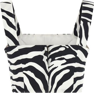 Dolce & Gabbana Zebra-Print Bustier Bodysuit - Black