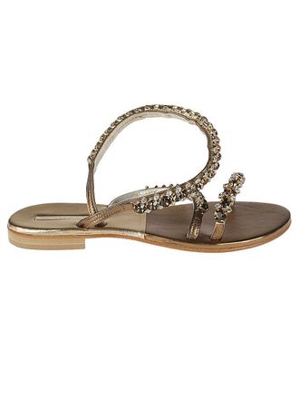 Emanuela Caruso Capri Jewel Leather Sandals