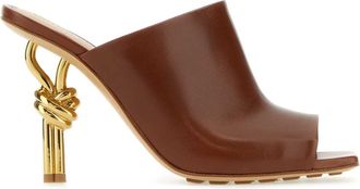 Bottega Veneta Brown Nappa Leather Knot Mules